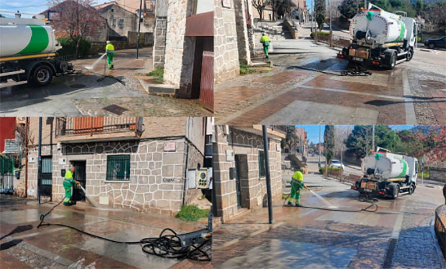 Collado Mediano | Campaña especial de limpieza intensiva de aceras y calles en el municipio