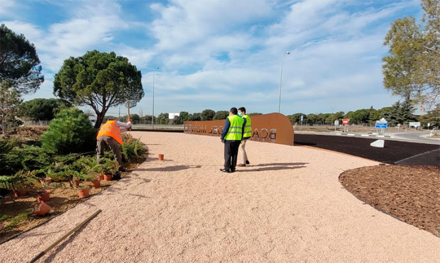 Boadilla del Monte | A punto de concluir la mejora del ajardinamiento en la rotonda de Valdecabañas