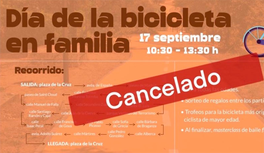 Boadilla del Monte | Se suspende el Día de la bicicleta en familia por la lluvia