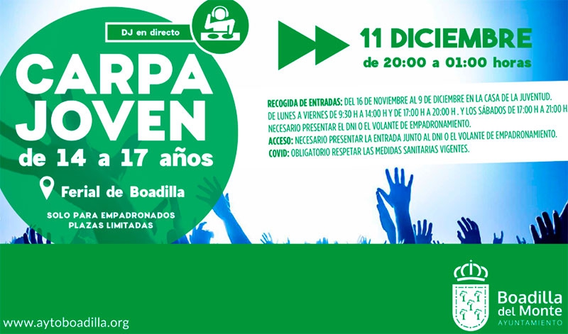 Boadilla del Monte | A partir del día 16 se pueden recoger las entradas para la carpa joven