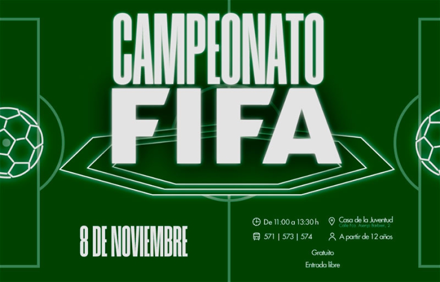 Boadilla del Monte | El Campeonato FIFA se celebrará el próximo 8 de noviembre en la Casa de la Juventud