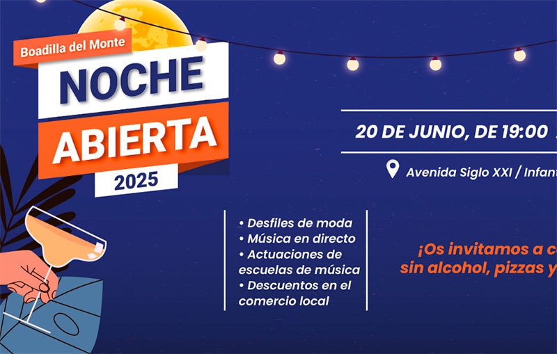 Boadilla del Monte | La Noche Abierta se celebrará este viernes para potenciar el comercio local, con música, gastronomía y solidaridad