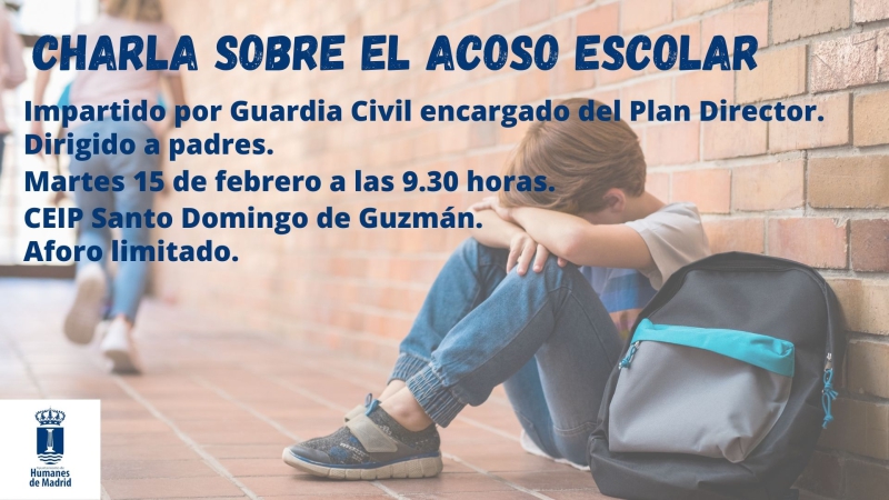 Humanes de Madrid | La Guardia Civil impartirá una charla sobre el acoso escolar a los padres, en el CEIP Santo Domingo de Guzmán