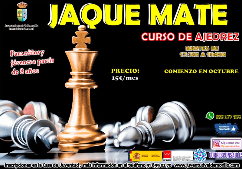 Valdemorillo | En octubre la concejalía de Juventud vuelve a dar ‘Jaque Mate’ con su curso de ajedrez
