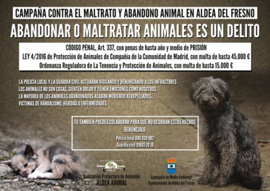 Aldea del Fresno | Importante campaña municipal contra el maltrato animal