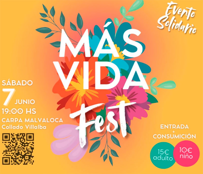 Collado Villalba | ‘Más vida Fest’, el sábado 7 de junio en la Carpa Malvaloca