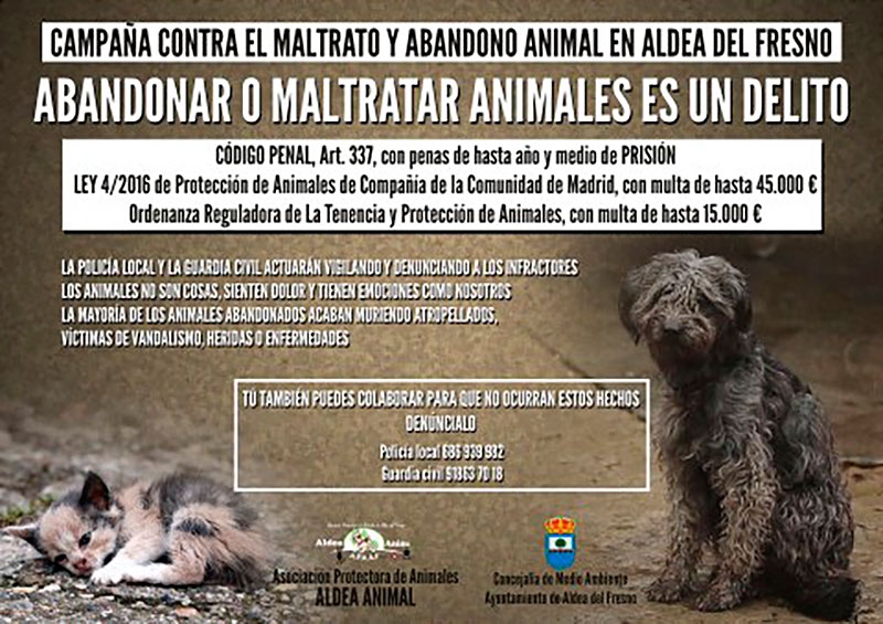 Aldea del Fresno | El Ayuntamiento refuerza en verano su campaña contra el abandono animal