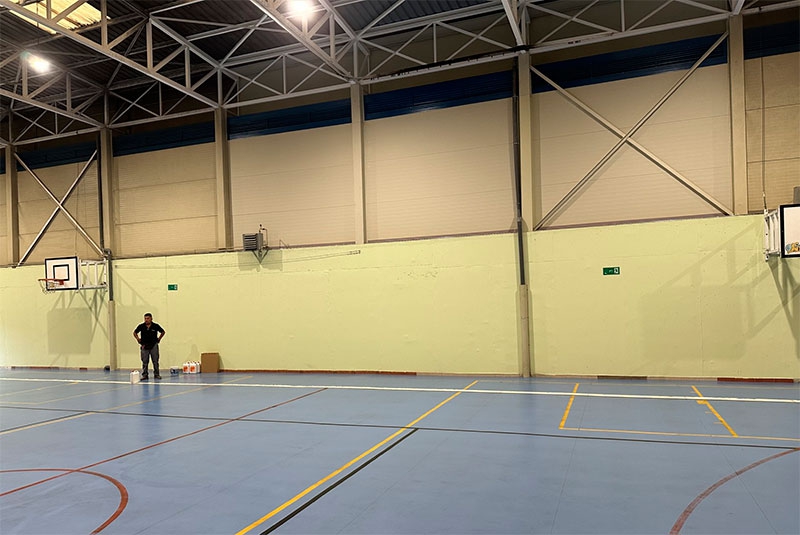 Collado Villalba | El Pabellón del colegio Miguel de Cervantes listo para el inicio del curso escolar