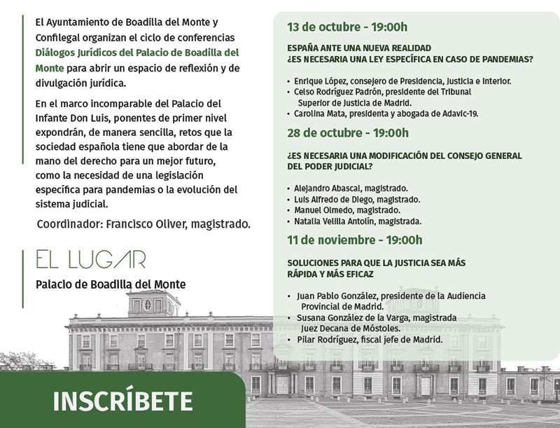 Boadilla del Monte | Boadilla organiza el ciclo de conferencias "Diálogos Jurídicos"