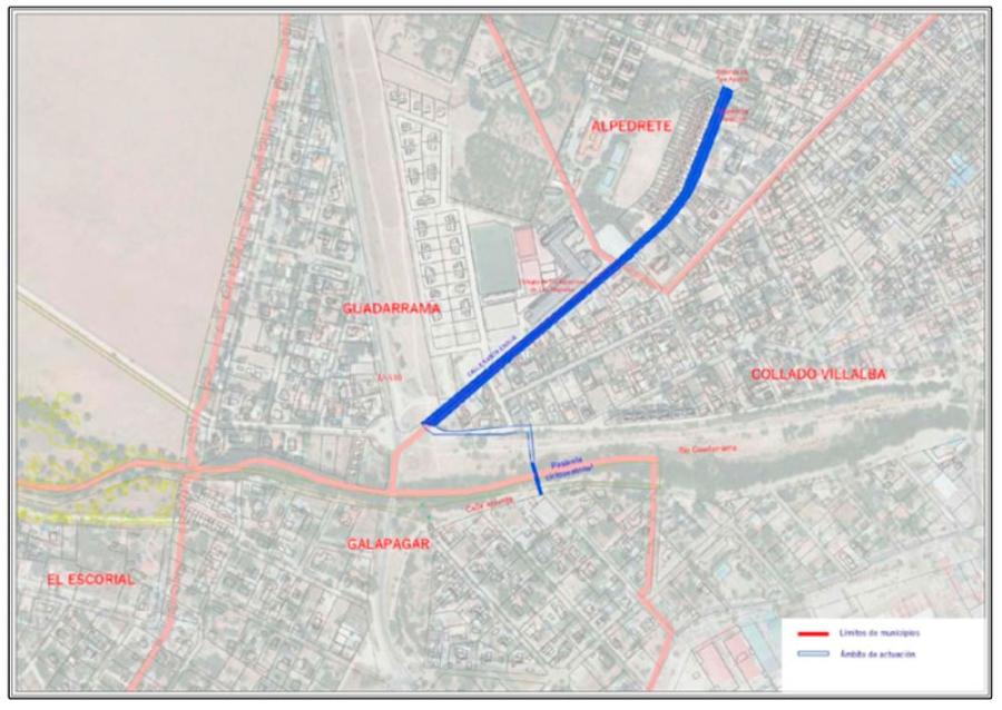 Guadarrama | Alpedrete, Collado Villalba, Guadarrama, Galapagar y El Escorial incluyen en los fondos PIR el proyecto conjunto de adecuación de la calle Santa Emilia y la pasarela ciclo-peatonal
