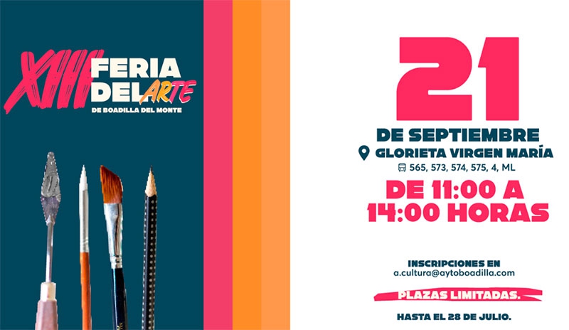 Boadilla del Monte | Abierto el plazo de inscripción para participar en la Feria del Arte, que se celebrará el 21 de septiembre