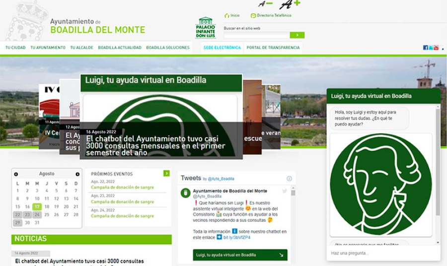 Boadilla del Monte | El chatbot del Ayuntamiento tuvo casi 3000 consultas mensuales en el primer semestre del año