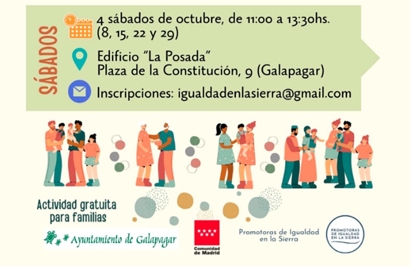 Galapagar | El Ayuntamiento lanza un ciclo gratuito de 4 talleres familiares sobre conciliación y corresponsabilidad