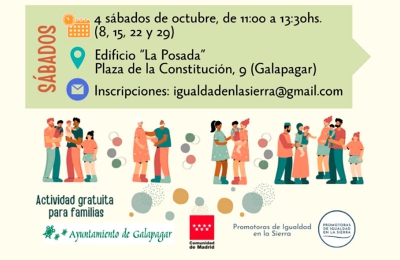 Galapagar | El Ayuntamiento lanza un ciclo gratuito de 4 talleres familiares sobre conciliación y corresponsabilidad