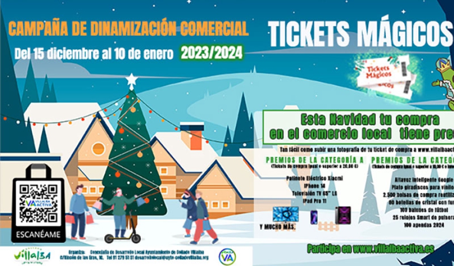 Collado Villalba | El Ayuntamiento impulsa la Campaña de promoción y dinamización del comercio local de Collado Villalba ‘Tickets mágicos’