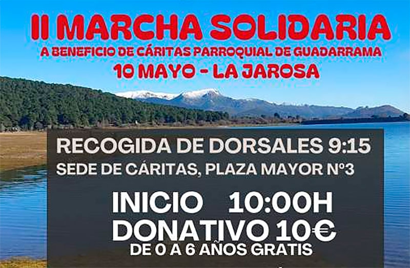 Guadarrama | La II Marcha solidaria a favor de Cáritas Parroquial de la Iglesia San Miguel Arcángel se celebra el próximo sábado 10 de mayo