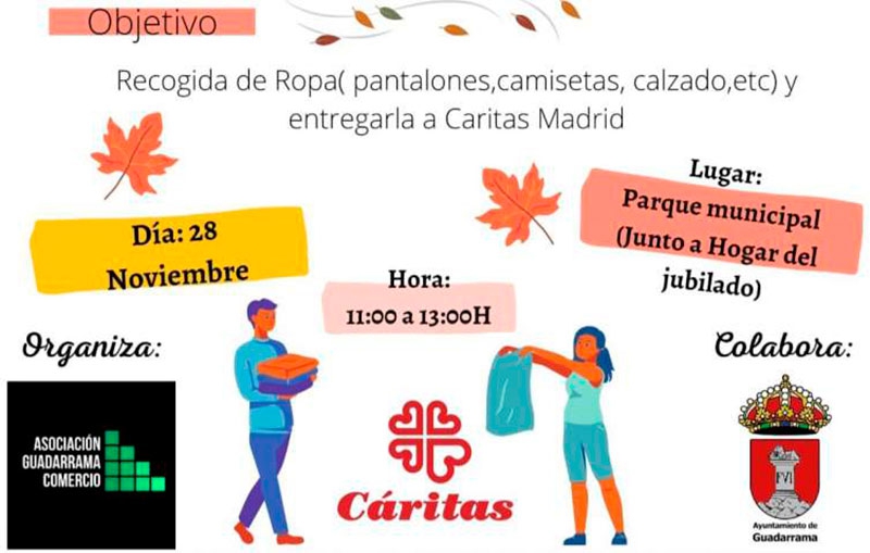 Guadarrama | El domingo llega una nueva &quot;Recogida solidaria de ropa usada&quot; para Cáritas