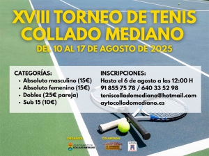 Collado Mediano | XVIII Torneo de Tenis Collado Mediano