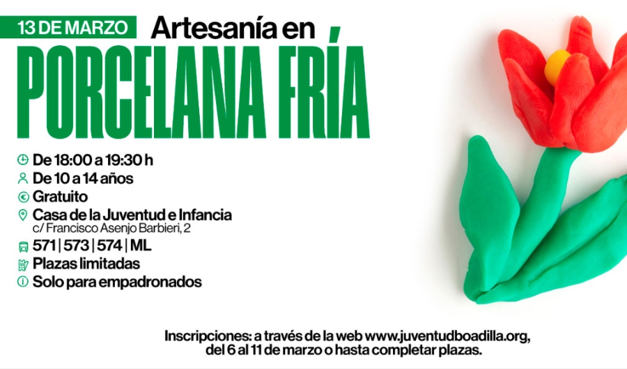 Boadilla del Monte | Abierta la inscripción para el taller gratuito de artesanía en porcelana fría