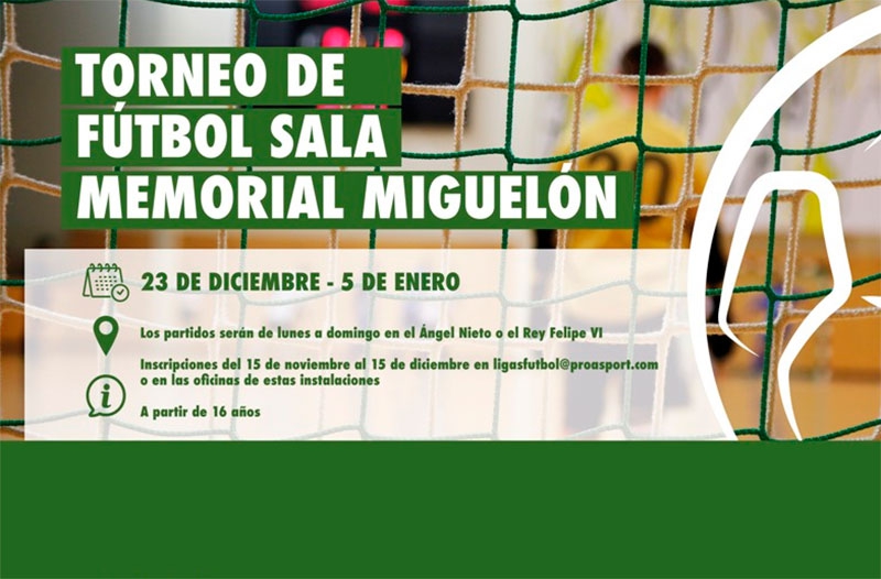 Boadilla del Monte | Abierta hasta el 15 de diciembre la inscripción para el torneo de fútbol sala &quot;Memorial Miguelón&quot;