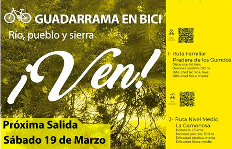 Guadarrama | La Concejalía de Turismo organiza nuevas salidas senderistas y de bici por el entorno natural de Guadarrama