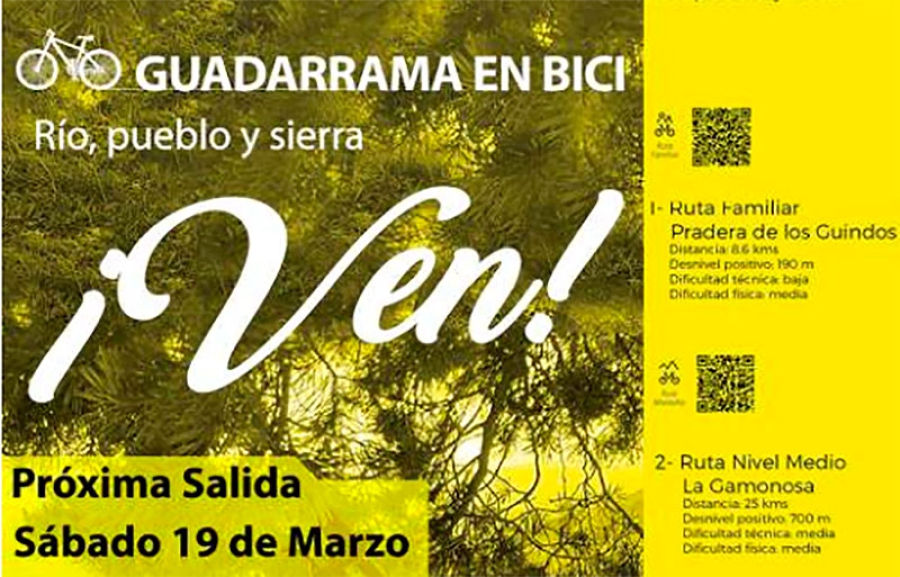Guadarrama | La Concejalía de Turismo organiza nuevas salidas senderistas y de bici por el entorno natural de Guadarrama