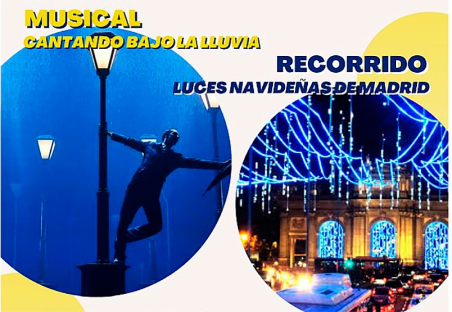 Villanueva del Pardillo | Recorrido de luces de Madrid y entrada al Musical &quot;Cantando bajo la lluvia&quot; para los mayores de Villanueva del Pardillo