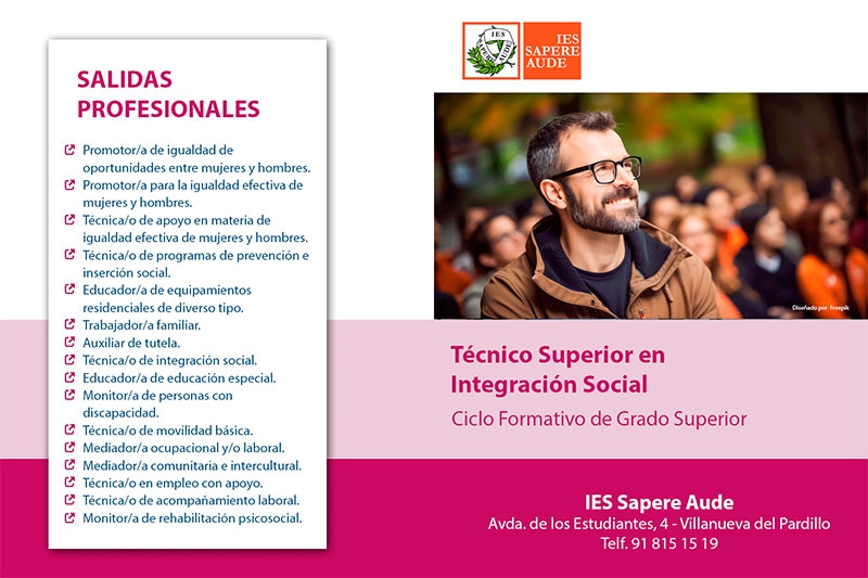 Villanueva del Pardillo | El IES Sapere Aude amplía su oferta educativa con el ciclo formativo de Grado Superior en Integración Social