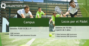 Valdemorillo |  Inscripciones ya en marcha para los nuevos campus de tenis y pádel