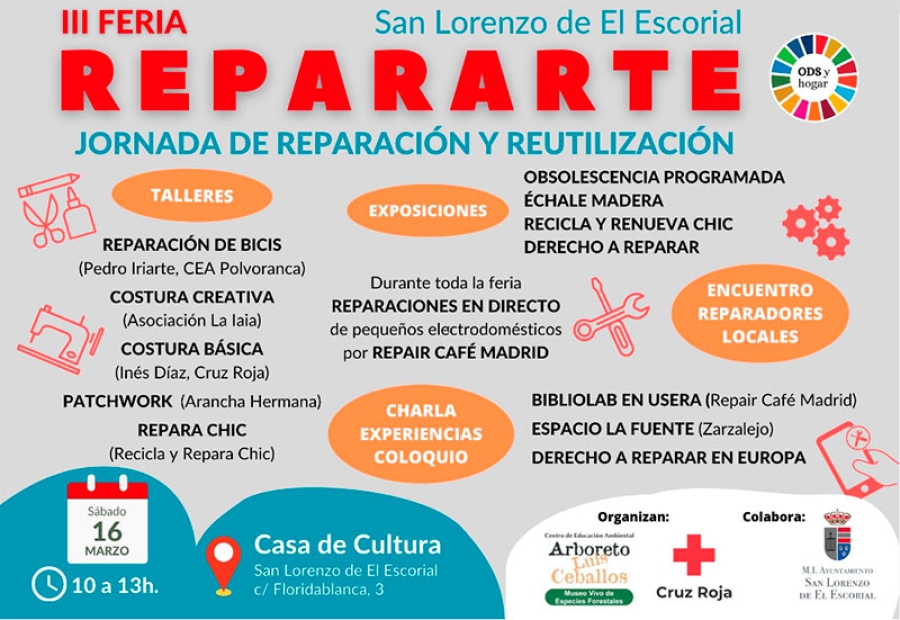 San Lorenzo de El Escorial | III Feria REPARARTE una jornada para fomentar la cultura de la reparación y reutilización