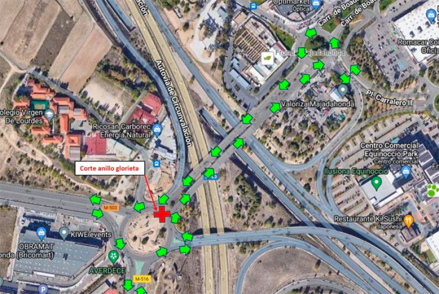 Majadahonda | Las rotondas del puente sobre la M50 modifican su circulación