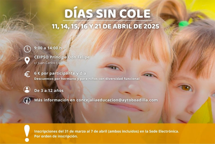 Boadilla del Monte | Abierta la inscripción para los Días sin Cole de Semana Santa en el CEIPSO Príncipe D. Felipe
