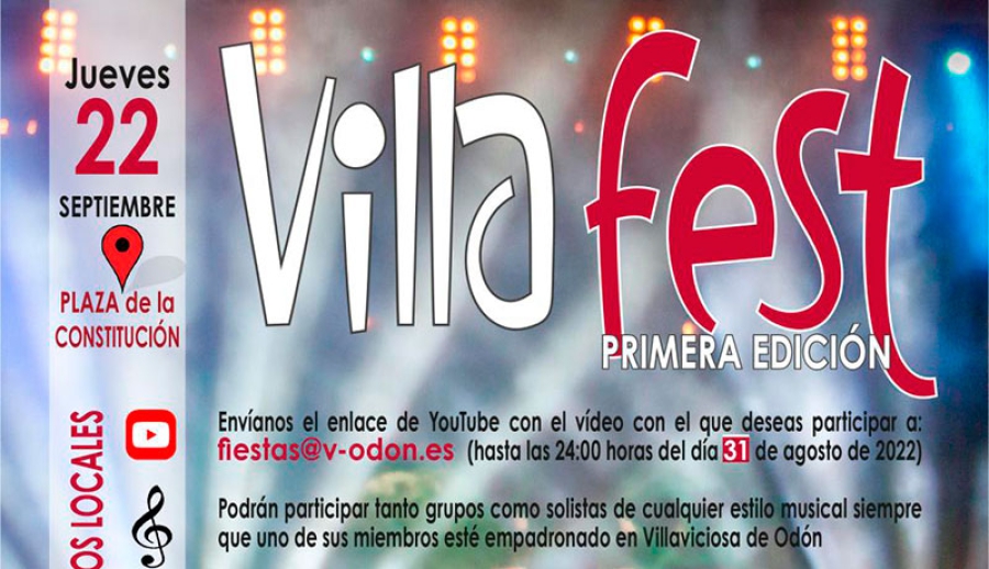 Villaviciosa de Odón | El Ayuntamiento organiza la primera edición de VillaFest para promocionar a los músicos locales durante las Fiestas de septiembre