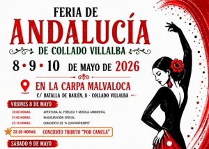 Collado Villalba | La Carpa de Malvaloca escenario del 8 al 10 de mayo de la Feria de Andalucía 2026
