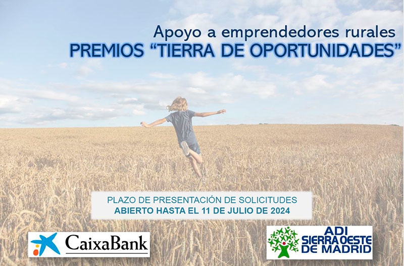 ADI SIERRA OESTE | Abierto el plazo de solicitud para la convocatoria de los Premios “Tierra de oportunidades 2024” de ADI Sierra Oeste de Madrid
