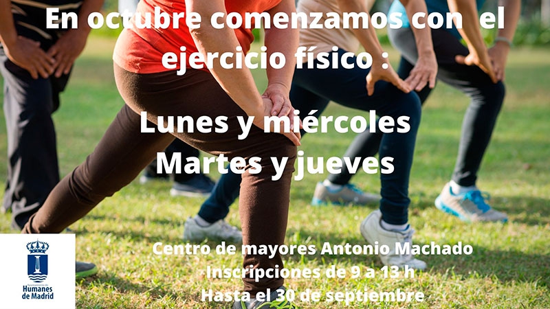 Humanes de Madrid | La Concejalía de Mayores abre el plazo de inscripción para clases de ejercicio físico y taller de memoria