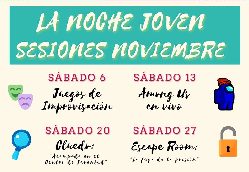Alpedrete | Actividades de la noche jóven para el mes de noviembre