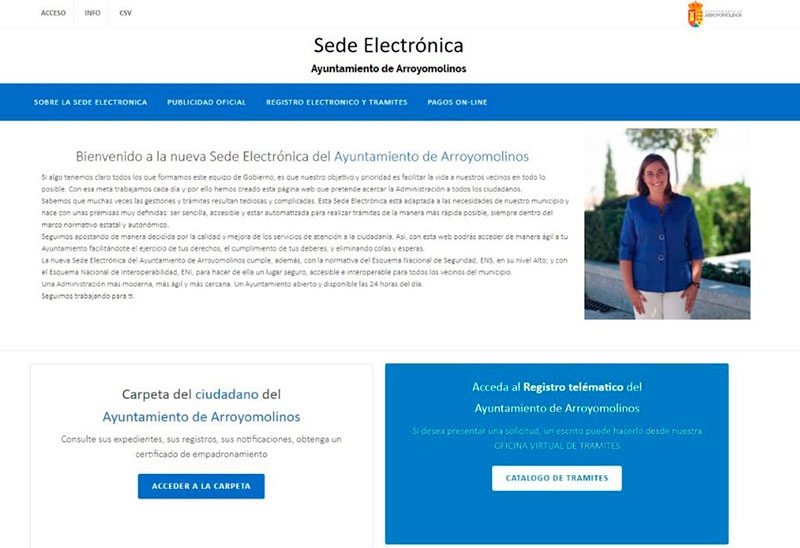 Arroyomolinos | Nueva Sede Electrónica: más accesible, más segura y con un nuevo diseño