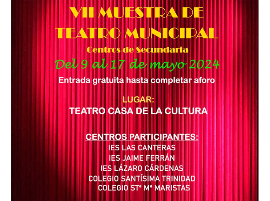 Collado Villalba | La Casa de Cultura acoge la VII Muestra de Teatro Municipal de Centros de Educación Secundaria