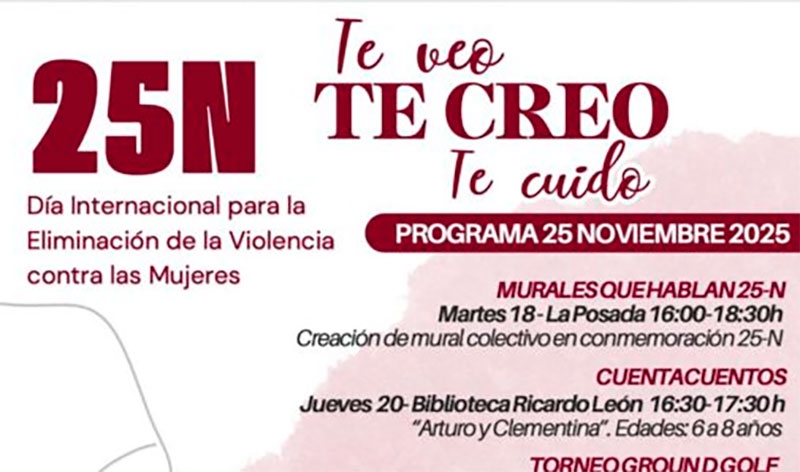 Galapagar | Galapagar conmemora el 25N con una semana de actividades bajo el lema “Te creo. Te veo. Te cuido.”