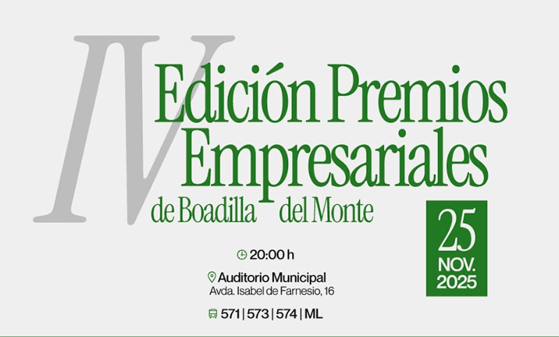 Boadilla del Monte | Ya están disponibles las invitaciones para la gala de entrega de los IV Premios Empresariales