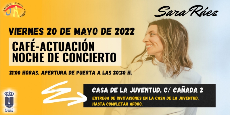 Humanes de Madrid | La artista Sara Ráez presenta su último trabajo Ventanas Abiertas en directo en la Casa de la Juventud