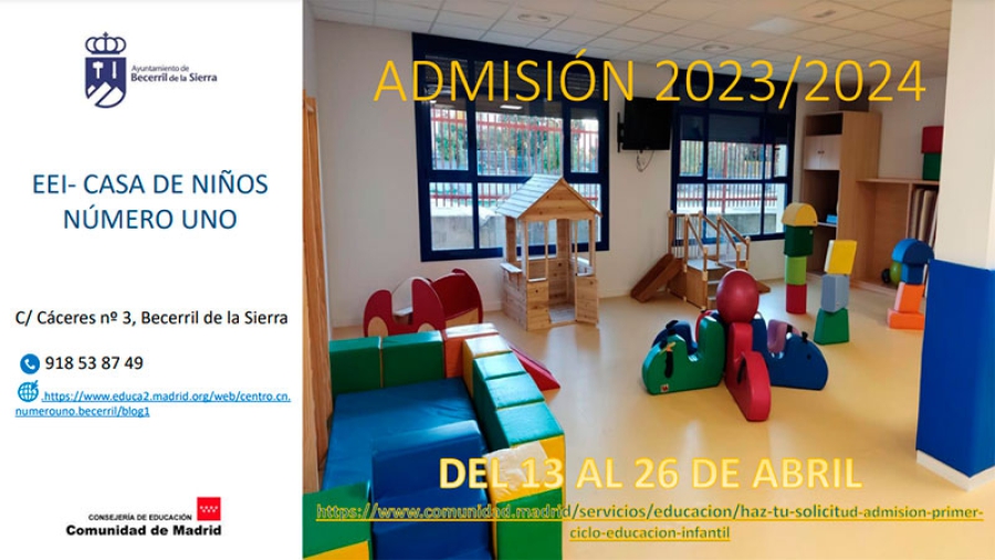 Becerril de la Sierra | Jornada de Puertas Abiertas en la Escuela Infantil- Casa de Niños y Periodo de Admisión