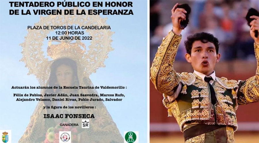 Valdemorillo | El 11 de junio Isaac Fonseca y los alumnos de la Escuela Taurina de Valdemorillo saldrán al ruedo de La Candelaria