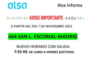 Guadarrama | Comienzan a funcionar cuatro nuevos servicios en las líneas 664 y 660 entre Guadarrama y San Lorenzo de El Escorial