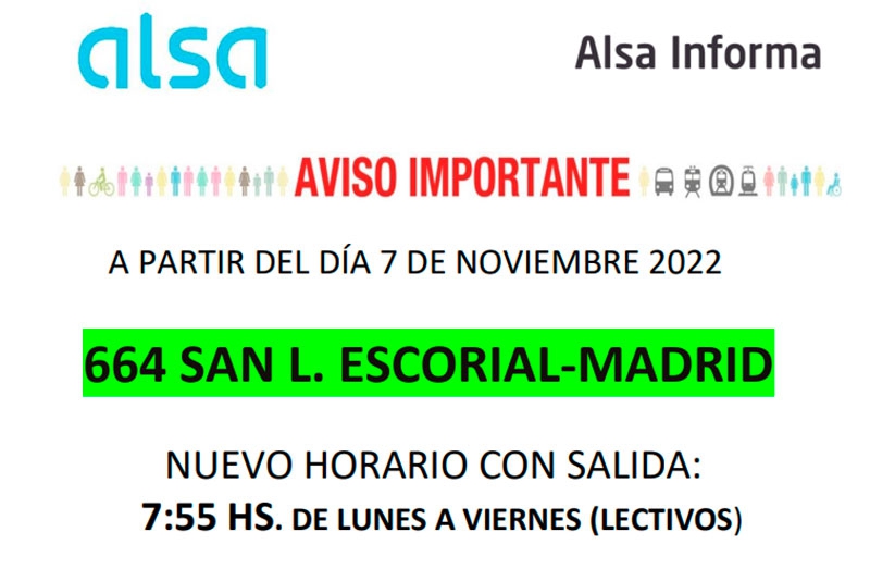 Guadarrama | Comienzan a funcionar cuatro nuevos servicios en las líneas 664 y 660 entre Guadarrama y San Lorenzo de El Escorial