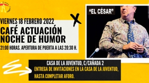 Humanes de Madrid  | La Concejalía de Juventud organiza un espectáculo de monólogos con el humorista «El César»