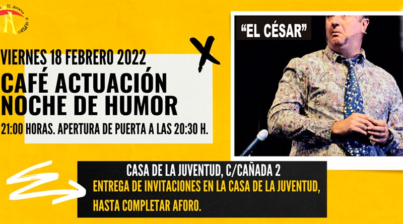 Humanes de Madrid | La Concejalía de Juventud organiza un espectáculo de monólogos con el humorista «El César»