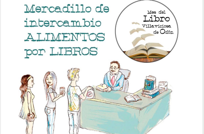 Villaviciosa de Odón | Actividad solidaria mediante el Mercadillo de alimentos por libros