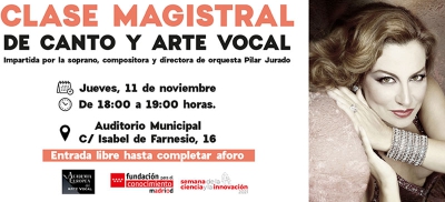 Boadilla del Monte | La soprano Pilar Jurado ofrecerá en el Auditorio una masterclass gratuita sobre canto y arte vocal